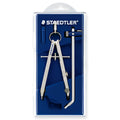 STAEDTLER 551 01 steel car compass with extended telescopic rod on drafting paper.