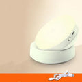 Two white wireless motion sensor LED lights for cabinets and hallways.