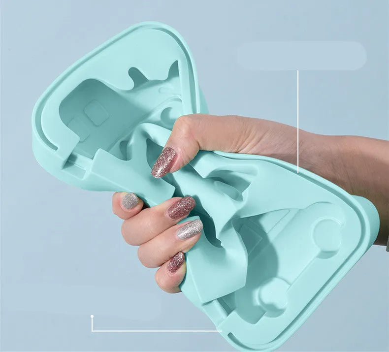 Plastic PVC ice cream mould in blue for making homemade popsicles and sorbet