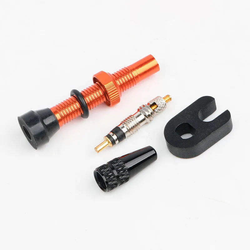 Deemount bicycle tubeless valve French type aluminum black 40mm with tools
