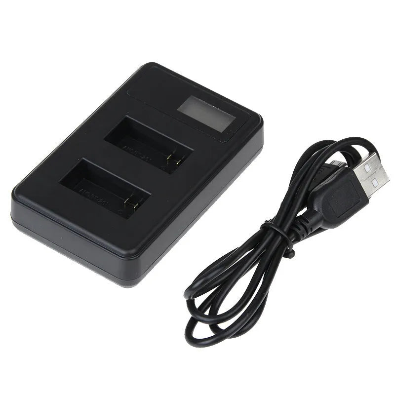 Black ABS Gopro Hero 3 3+ LCD dual-charger charger with power display