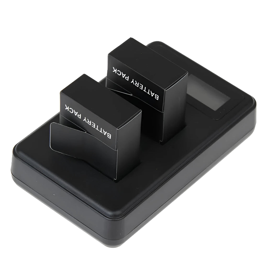 Black ABS Gopro Hero 3 3+ LCD dual-charger charger with power display