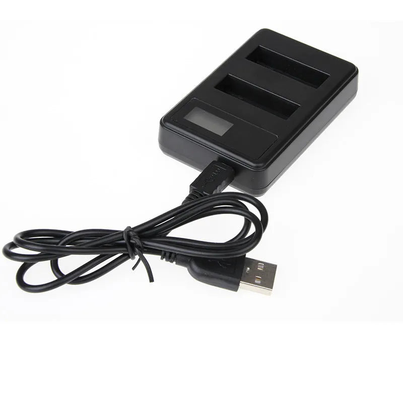 Black ABS Gopro Hero 3 3+ LCD dual-charger charger with power display