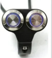 Black Bosmaa MK32L self-locking motorcycle switch for angel eyes and fog lights on a neutral background