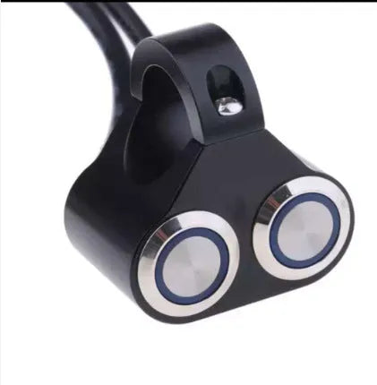 Black Bosmaa MK32L self-locking motorcycle switch for angel eyes and fog lights on a neutral background