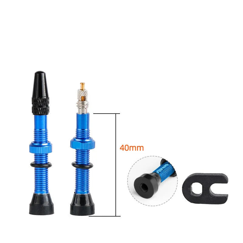 Deemount bicycle tubeless valve French type aluminum black 40mm with tools