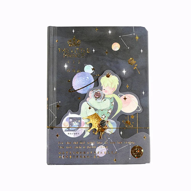 The Little Prince cartoon hardback student art notebook with saddle stitch binding