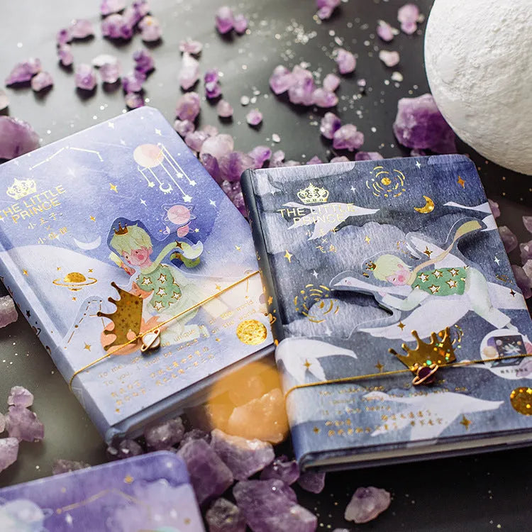 The Little Prince cartoon hardback student art notebook with saddle stitch binding