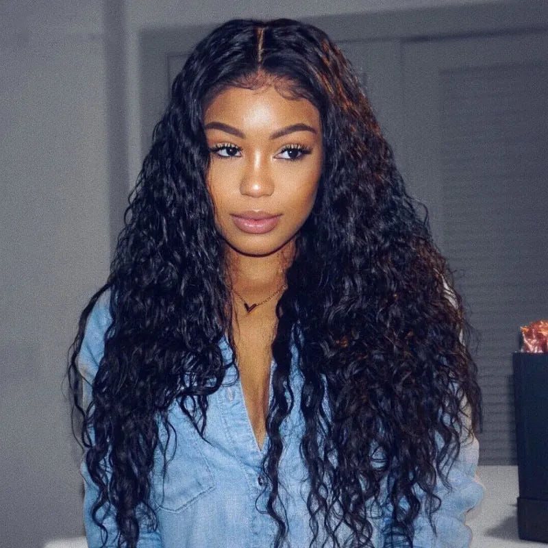 Long curly synthetic wig with corn perm style in black, light brown, or dark brown high temperature fibre
