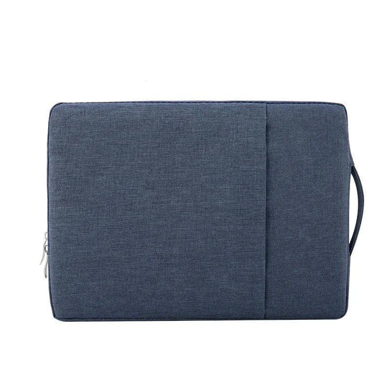 Polyester laptop sleeve bag in black, 13 inch size, with zipper closure and telescopic handle