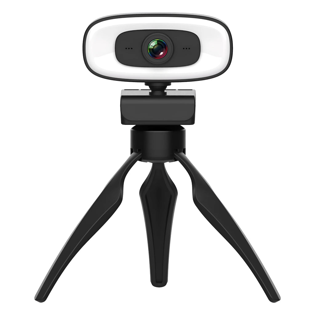 Black USB webcam with 2K resolution for desktop computers
