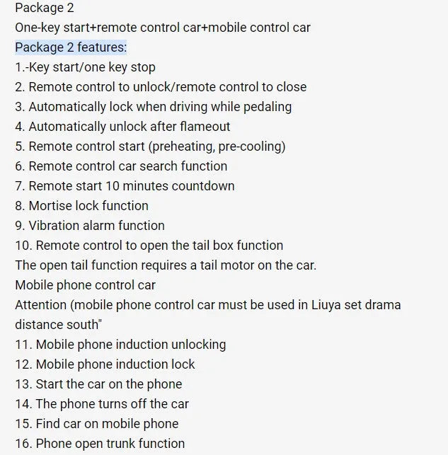 Car keyless entry one-button start system with GSM anti-theft alarm and remote control key