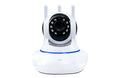 Intelligent 360-degree rotating wireless security camera with night vision and three antennas for home monitoring