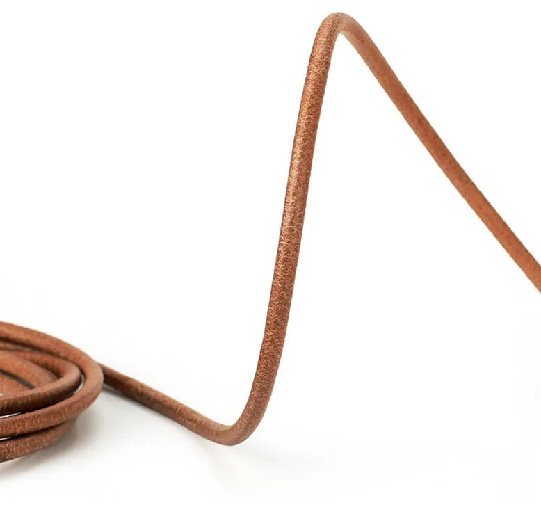 Adjustable cowhide fitness training skipping rope, 3 metres, in light golden or silver