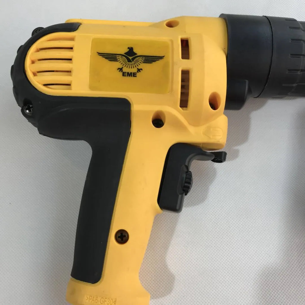 Yellow rechargeable electric chain nail machine with automatic screw feeding and pistol grip handle
