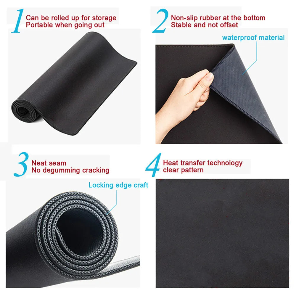 Sailor Moon non-slip desk mat with natural rubber backing and fine cloth surface, 300x700mm to 400x900mm