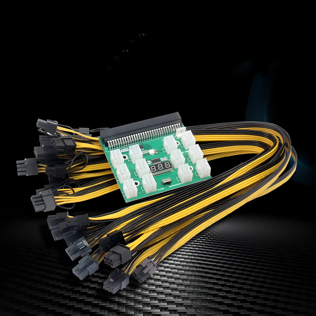 Server power conversion board to 6pin PCI-E adapter with twelve 50 cm black 8pin graphics card cables