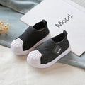 Children's casual sneakers with PVC non-slip soles in yellow, grey, rubber powder, and black colours