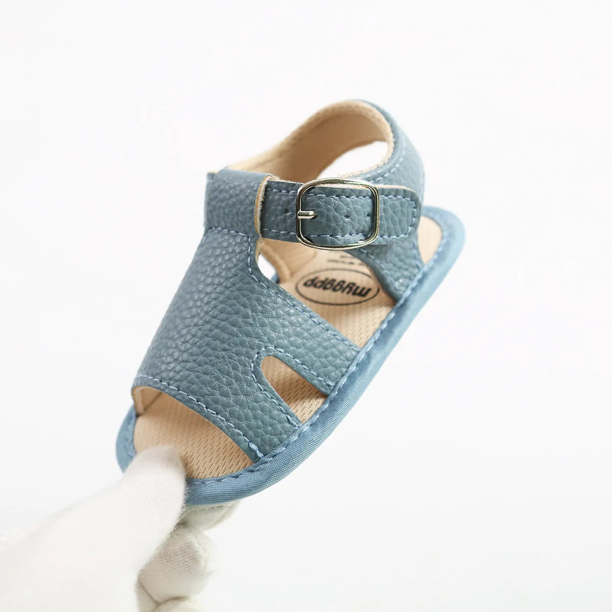 Summer baby sandals toddler shoes synthetic leather non-slip sole plain design available in multiple colours