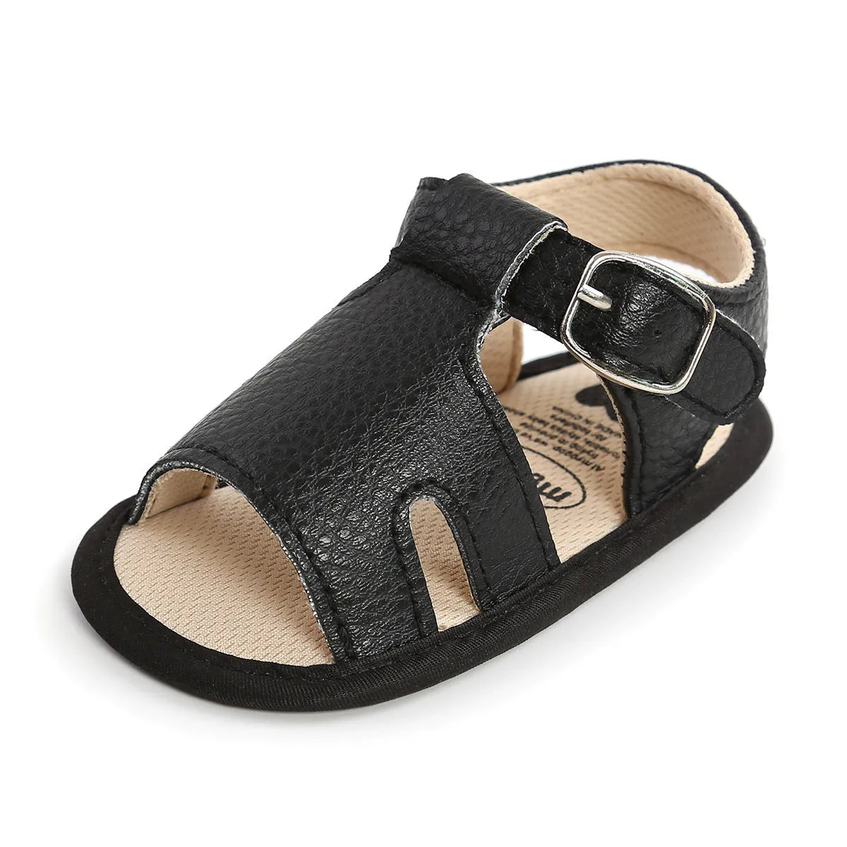 Summer baby sandals toddler shoes synthetic leather non-slip sole plain design available in multiple colours