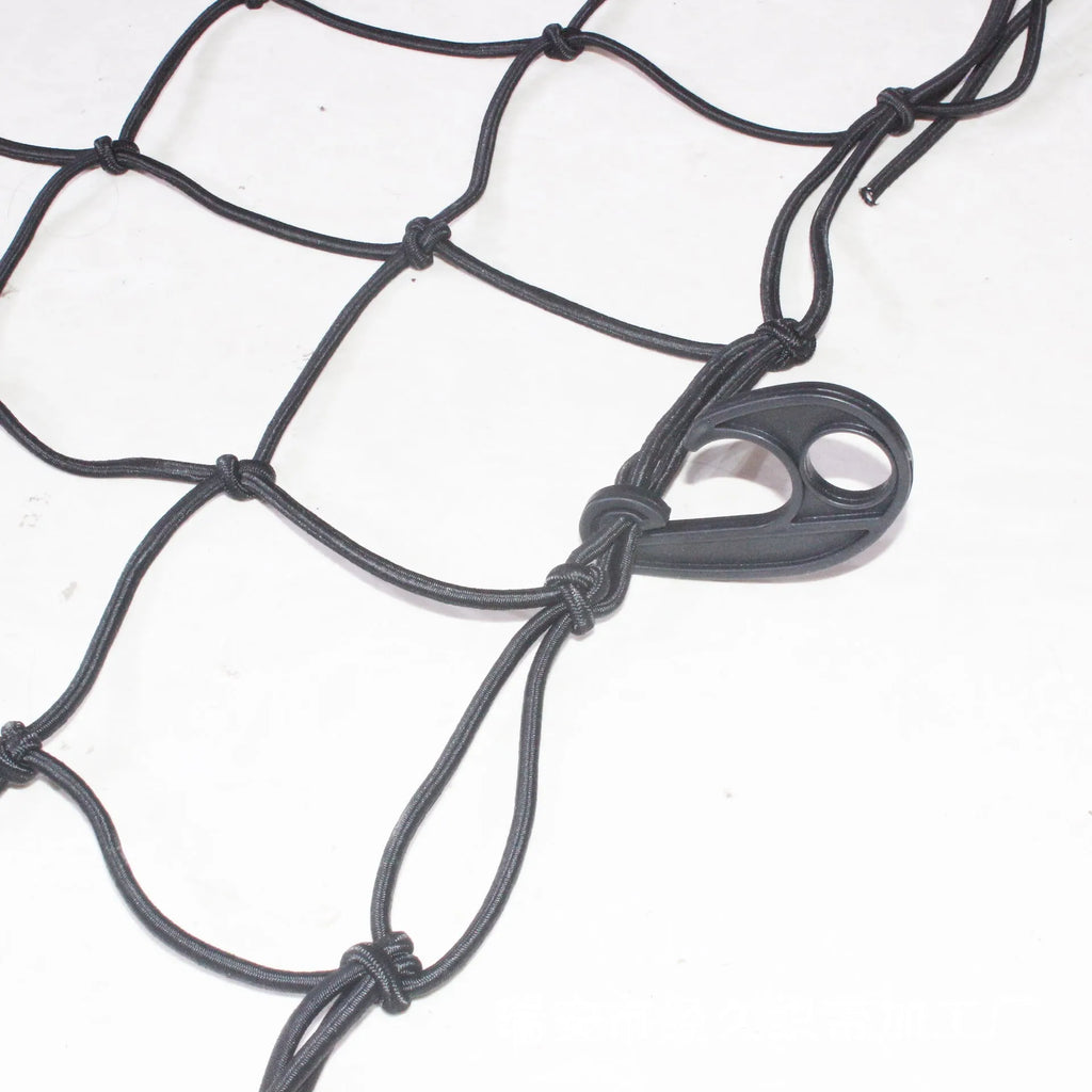 Black rope roof net for off-road vehicle cargo restraint, 1.2m x 0.9m