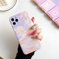 Pink soft TPU phone case with starry sky cloud oil painting design for iPhone