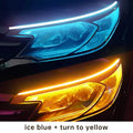 LED guide light bar for motorcycle tail with streamer steering, 30cm length, colour transition from blue to yellow