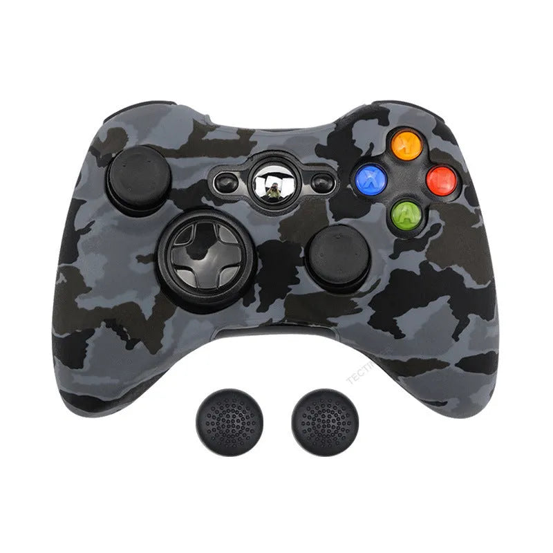 Silicone handle anti-drop protective cover with button cap in grey, showing non-slip surface