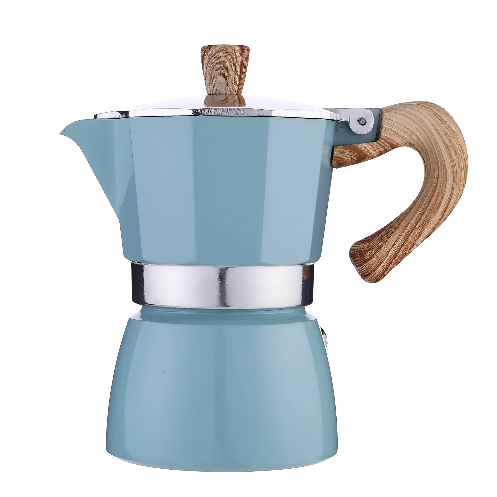 Italian mocha coffee pot set in aluminium with long handle, 150ml and 300ml options, black colour