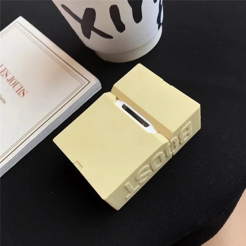 Silicone protective sleeve with carabiner clip for Apple AirPods 1 and 2 wireless earphones.