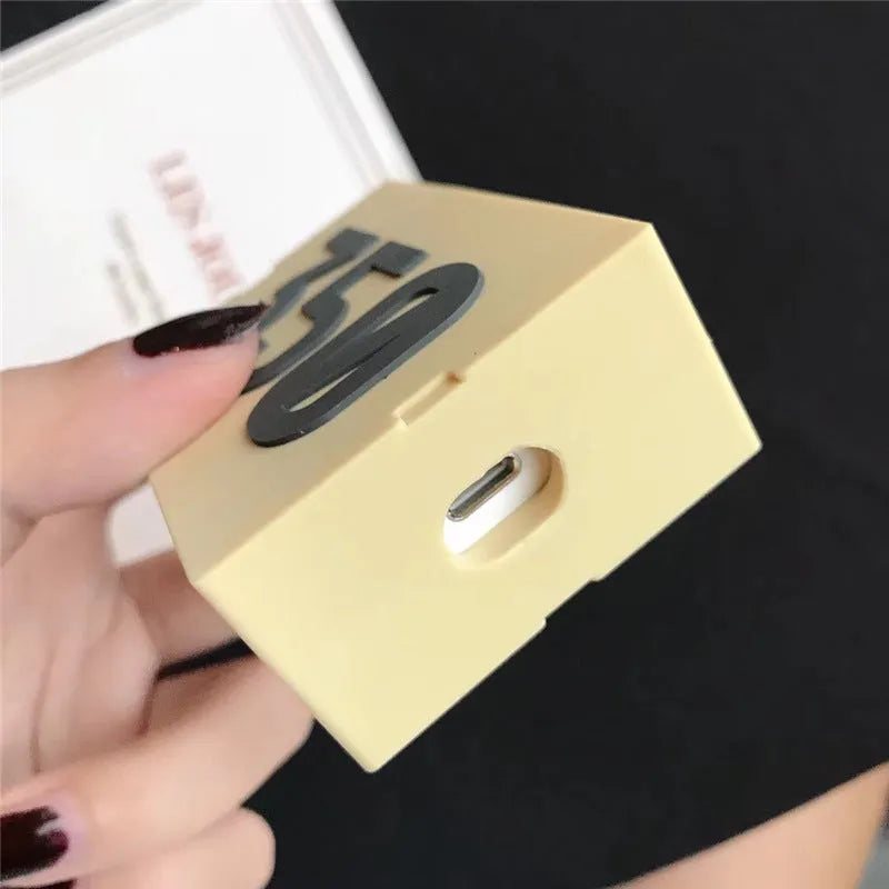 Silicone protective sleeve with carabiner clip for Apple AirPods 1 and 2 wireless earphones.