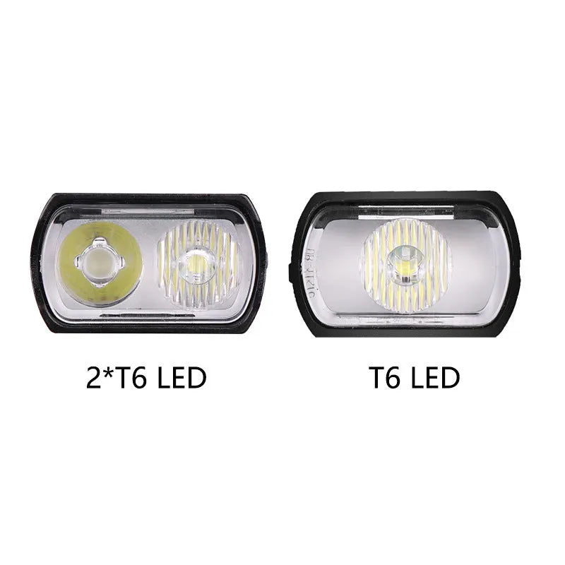 USB rechargeable bike light with power display, IPX6 waterproof, aluminium alloy body