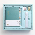 Peekaboo gift box hand ledger in choice of colours with pen, showing 13x18 cm size