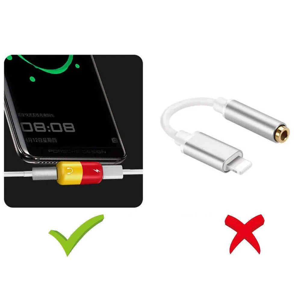 Blue Huawei phone case with integrated adapter showing 3.5mm audio jack and charging port