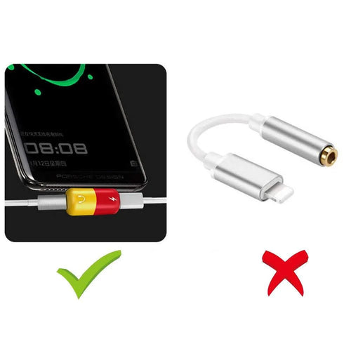 Blue Huawei phone case with integrated adapter showing 3.5mm audio jack and charging port
