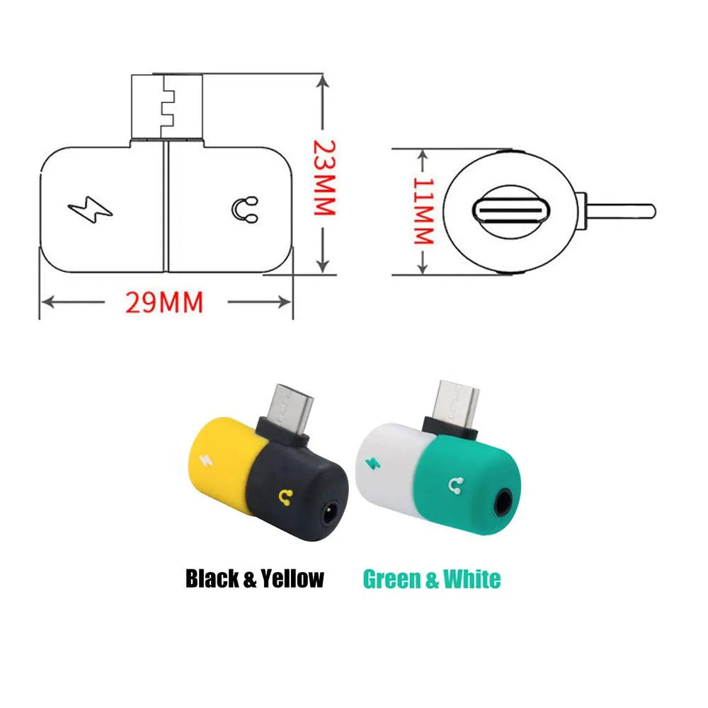 Blue Huawei phone case with integrated adapter showing 3.5mm audio jack and charging port