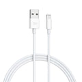 White MFI certified Lightning cable with USB and 8PIN connectors, 1 metre length