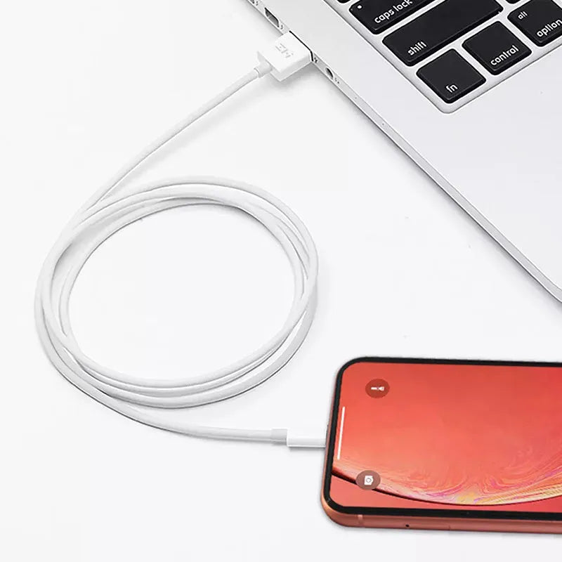 White MFI certified Lightning cable with USB and 8PIN connectors, 1 metre length
