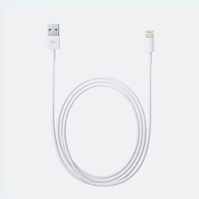 White MFI certified Lightning cable with USB and 8PIN connectors, 1 metre length
