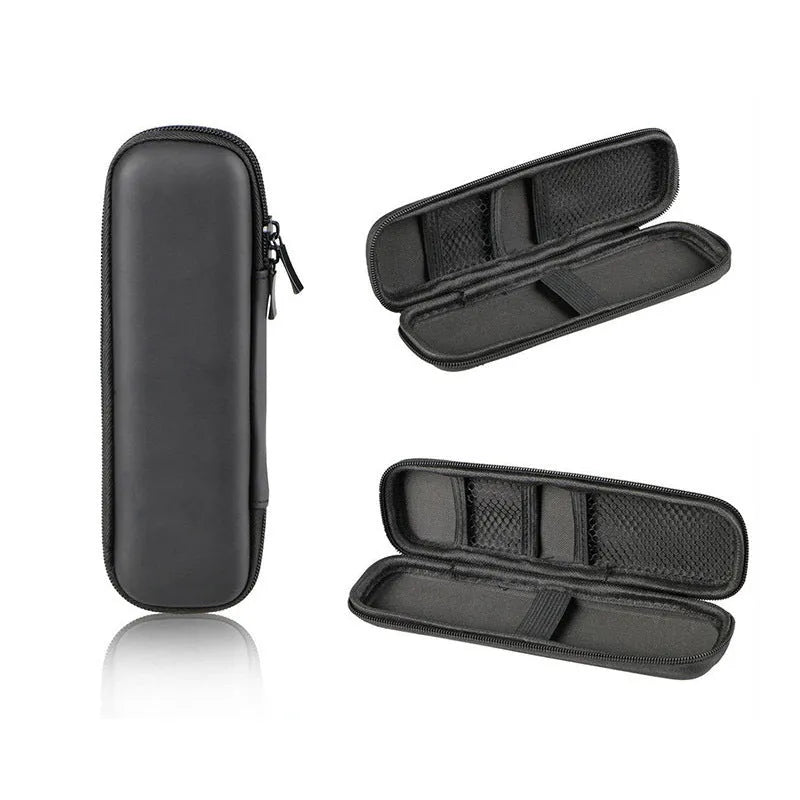 Black multifunctional stationery box storage bag in square shape with solid colour finish, composite material, available in multiple sizes.