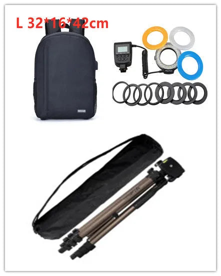 Aluminium alloy camera tripod extended to 1.3m with hydraulic head, mobile phone holder, and Bluetooth remote.