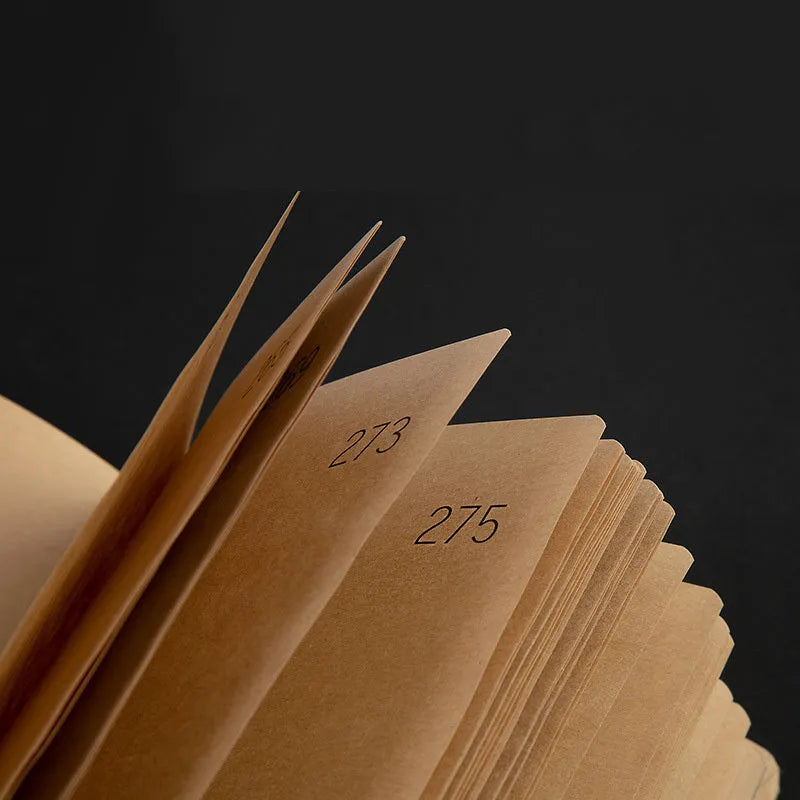 A5 hardcover locked diary in beige camel colour showing integrated lock and closed spine.