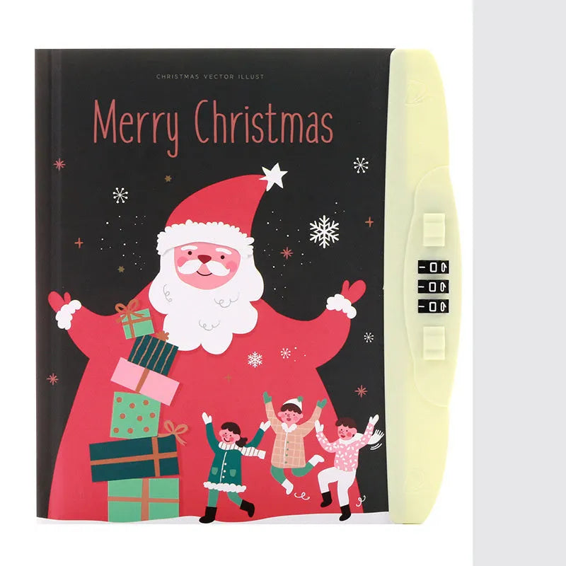 Children's lockable diary notebook with cartoon cover, combination lock, and yellow pages