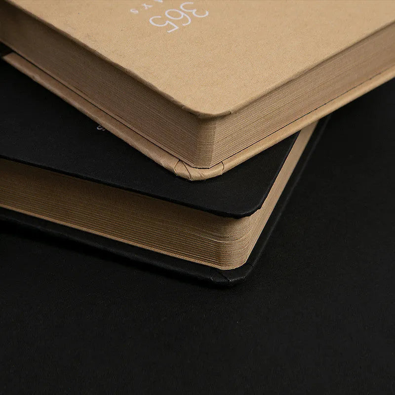 A5 hardcover locked diary in beige camel colour showing integrated lock and closed spine.