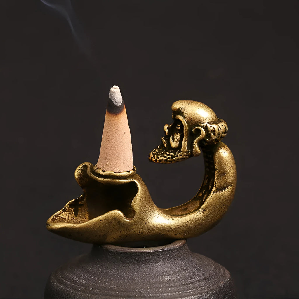 Brass tea pet fragrance ornament measuring 60cm with classical dharma incense stick colour