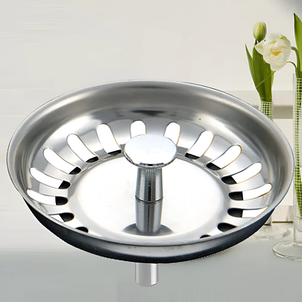 Silver stainless steel kitchen sink water umbrella splash guard for 79.3mm drain opening