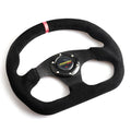 Racing steering wheel with frosted matte leather, black line with red circle, for GM car modification