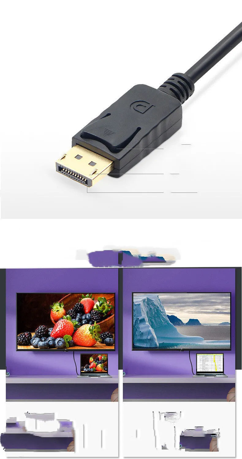 1.8m black DisplayPort cable DP male to DP male extension cable for monitor and TV connection