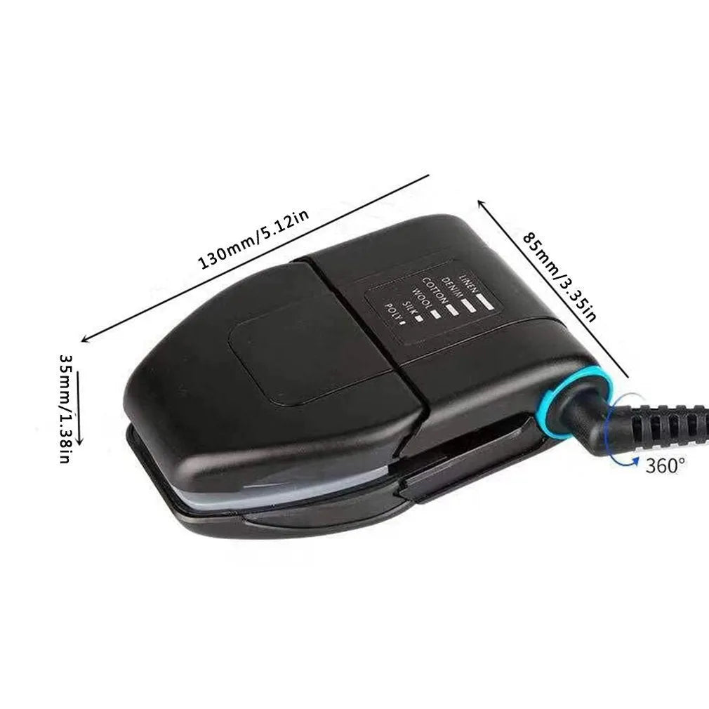 Portable folding mini electric hand-held travel iron with mechanical controls