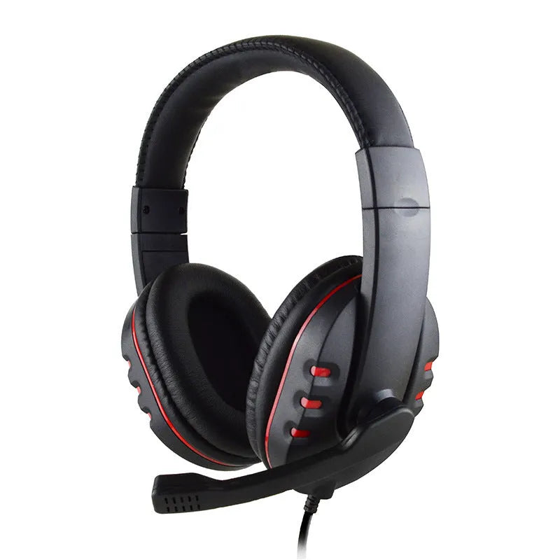 PlayStation 4 wired gaming headset PS4-488 with leather ear cushions and 3.5mm cable in blue